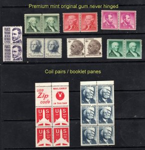 Misc coil pairs $ Booklet  Panes  Includes 1059A ⭐⭐⭐⭐⭐