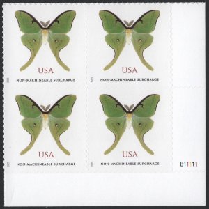 SC#6031 (Forever) Luna Moth Plate Block: LR #B11111 (2025) SA
