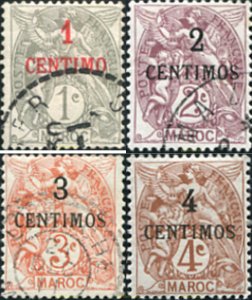 721308 USED MARRUECOS 1907 SELLOS DE FRANCIA DE 1902-03. VALOR EN MONEDA ESPA...