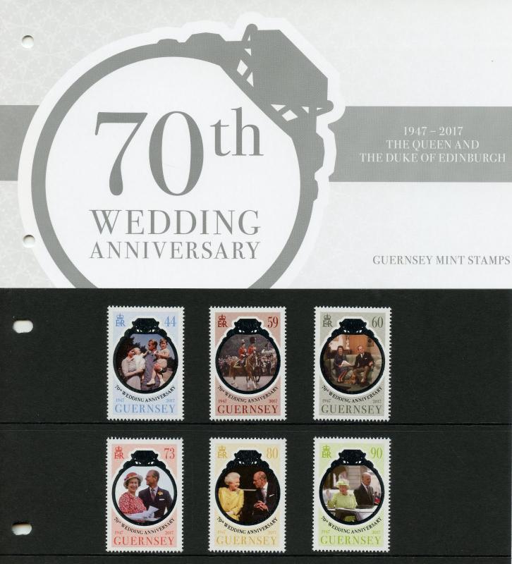 Guernsey 2017 MNH Queen Elizabeth II 70th Platinum Wedding 6v Pres Pack Stamps