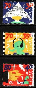 Netherlands-Sc#B674-7- id6-unused NH semi-postal set-Children & the Media-1993-