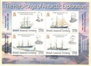 BRITISH ANTARCTIC 2008 Explorers and Ships S/S; Scott 399, SG 473; MNH