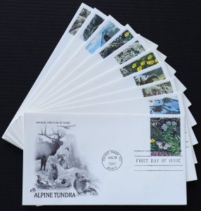 U.S. Used #4198a - 4198j 41c Alpine Tundra Set of 10 ArtCraft First Day Covers