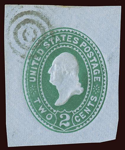 U314 cut square, UPSS Die 88 thinner pale blue paper fancy cancel geometric