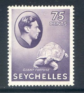Seychelles 75c Deep Slate Lilac SG145a Mounted Mint