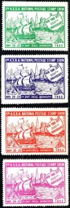 1953 US Poster Stamp 5th A.S.D.A. National Postage Stamp Show New York Set/4 MNH