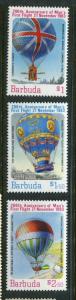 Barbuda #578-80 MNH Balloons