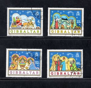 Gibraltar #558-561  VF, Used, Christmas, CV $6.20 ..... 2440305
