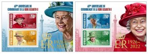 NIGER - 2022 - Queen Elizabeth II - Perf 2 Souv Sheets - Mint Never Hinged