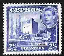 Cyprus 1938-51 KG6 Kolossi Castle 2.5pi ultramarine light...