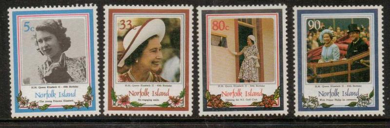 NORFOLK ISLAND SG389/92 1986 60th BIRTHDAY OF QEII MNH 