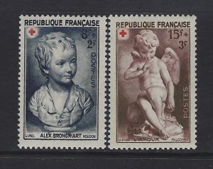 FRANCE - #B255-#B256 - 1950 RED CROSS SEMI-POSTAL MINT SET MH