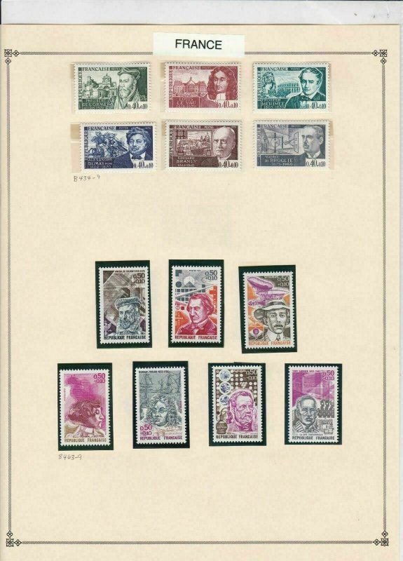 france semi postal stamps 1968-69  page mounted mint & used ref 17479