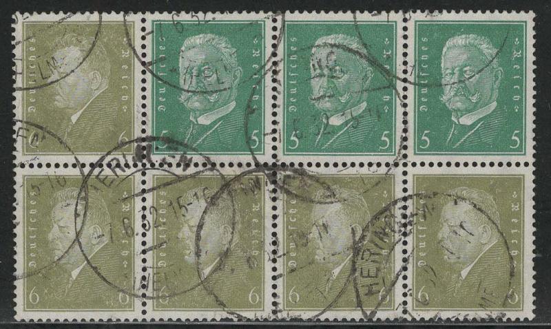 Germany Scott # 368 (3), 369 (5), used, se-tenant, Mi# HBl61B part