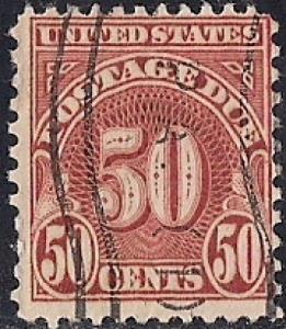 J86A 50 cent Scarlet VF used