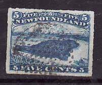 Newfoundland-Sc#40- id11-used 5c blue Harp seal-1876-