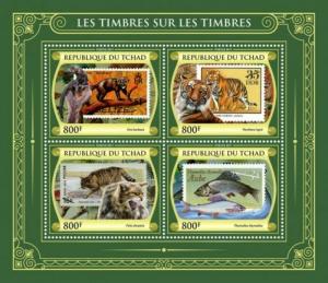 Chad - 2017 Stamps on Stamps - 4 Stamp Sheet - TCH17423a