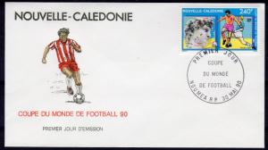 New Caledonia 1990 Sc#637 World Cup Italy '90 Set (1) Perforated Official FDC