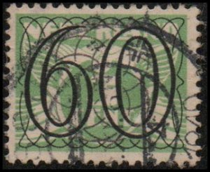 Netherlands 238 - Used - 60c on 3c Seagull, Black Ovpt (1940) (cv $1.05)