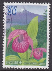 Japan  Prefectures -Yamanashi- Mt Fuji & Orchid 80y -used