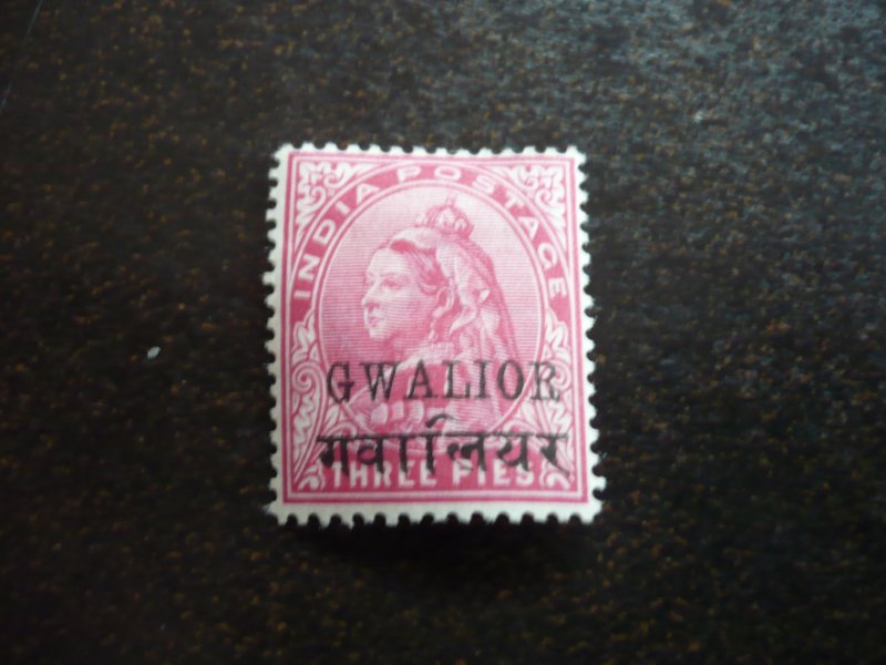 Stamps - India Gwalior - Scott# 29 - Mint Hinged Set of 1 Stamp