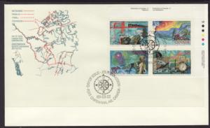 Canada 1236a Explorers Plate Block Canada Post U/A FDC