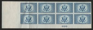 USA #771 SUPERB mint, Plate Block of 8, no gum as issued, fresh color! CHOICE!