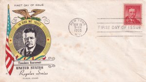 1955, 6c Roosevelt, Fluegel Covers, FDC (E11637)