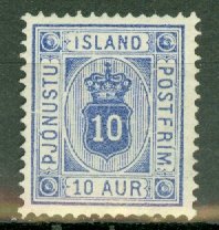 P: Iceland O6a unused no gum CV $475