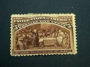 KAPPYSSTAMPS UNITED STATES #234 1893 5c COLUMBIAN UNUSED GS0999