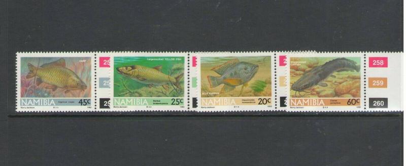 NAMIBIA: Sc 710-13   /** Beautiful FRESHWATER  FISH **/ Complete Set  / MNH.