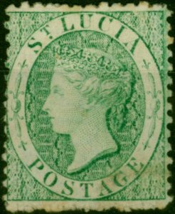 St Lucia 1863 (6d) Emerald Green SG8 Fine MM