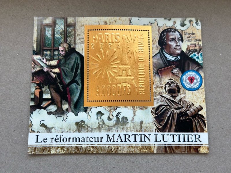 Martin Luther's reform 2024 year 8 blocks Foil. Bronza.  perforated  NEW...