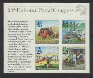 Scott 2438 - 20th Universal Postal Union. Souvenir Sheet Of 6. MNH. OG. #02 2438