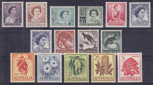 Australia Sc 314/330 MLH. 1959-1964 issues, 15 diff VF