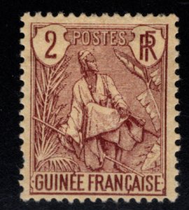 French Guinea Scott 19 MH* 1904 stamp expect similar centering.