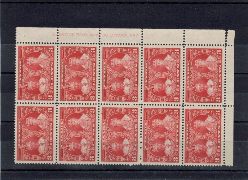 #213 KGV & Q Mary plate blk 10 LR #2 VF MH $150 