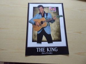 New Elvis Presley The King Poster size A4 with his 1993 USA Stamp