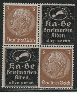 Germany Scott # 416 (2), 2 labels, mint nh, se-tenant, Mi# P-W5, W7
