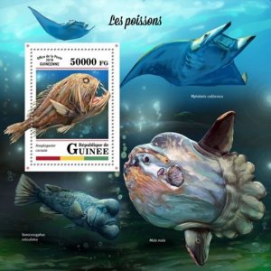 Guinea - 2018 Fish on Stamps - Stamp Souvenir Sheet - GU18123b