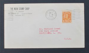 Canada #162 on Cover The New Stamp Shop'  Stamp Dealer Vancouver B.C. 1948