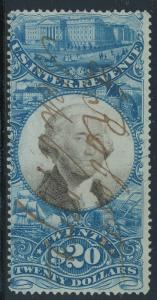 #R129 $20.00 DOC. STAMP 2ND ISSUE -- FINE USED -- CV $1,000.00 HV4984