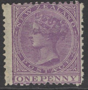 NEW ZEALAND SG152 1874 1d LILAC MTD MINT