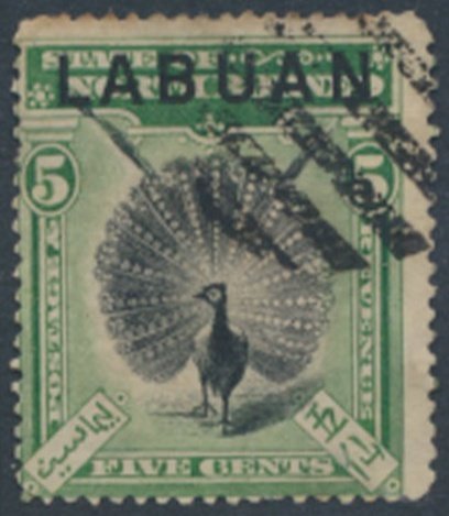 Labuan  SG 92a  Sc# 76 **  perf 14½ x 15 Used / CTO BBRC    see details  / scans