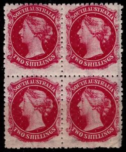 South Australia 1876-1900 QV 2 Sh ☀ watermark broad star MH block of 4