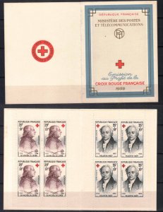 FRANCE STAMPS, 1959. RED CROSS BOOKLET, MNH