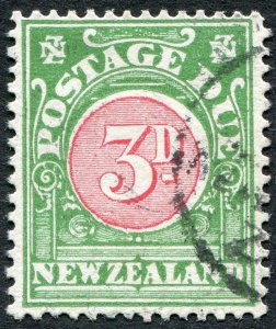 New Zealand 1928 3d carmine & green Postage Due SGD36 used