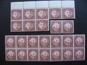 Canada wholesale MNH New Brunswick 24 stamps Ut 210 x19, 210i x5 ships folded