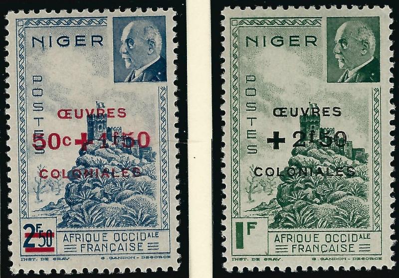 French Niger Semi Postal (Scott B13A-13B) Mint F-VF...Buy before prices go up!