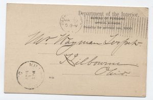 1897 Washington DC Barr-Fyke machine bureau of pensions penalty postal card 6653